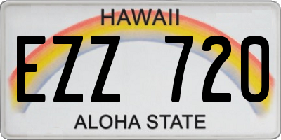 HI license plate EZZ720