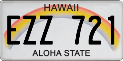 HI license plate EZZ721
