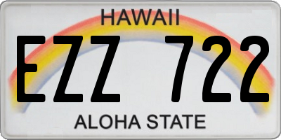 HI license plate EZZ722