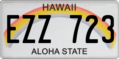 HI license plate EZZ723