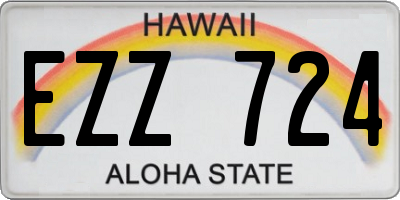 HI license plate EZZ724