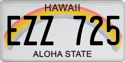 HI license plate EZZ725