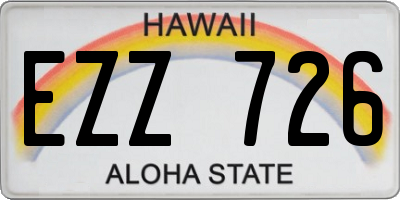 HI license plate EZZ726