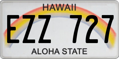 HI license plate EZZ727