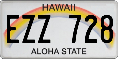 HI license plate EZZ728