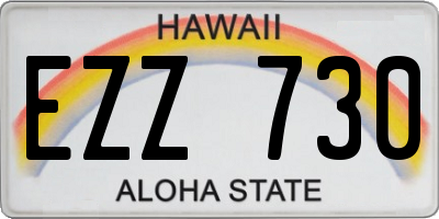 HI license plate EZZ730