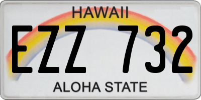 HI license plate EZZ732