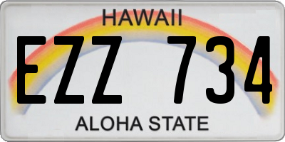 HI license plate EZZ734