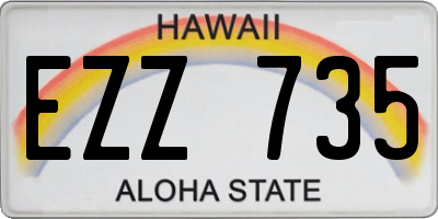 HI license plate EZZ735