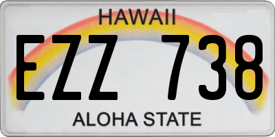 HI license plate EZZ738