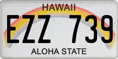 HI license plate EZZ739
