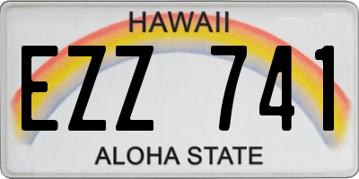HI license plate EZZ741