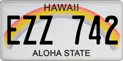 HI license plate EZZ742