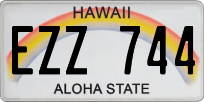 HI license plate EZZ744