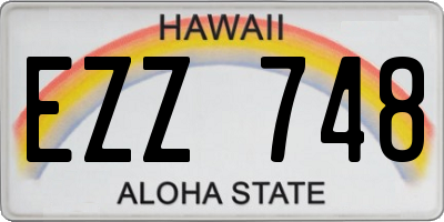 HI license plate EZZ748