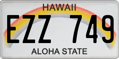 HI license plate EZZ749