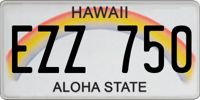 HI license plate EZZ750
