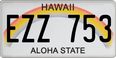 HI license plate EZZ753