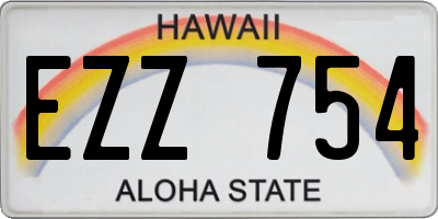 HI license plate EZZ754