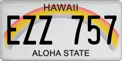 HI license plate EZZ757