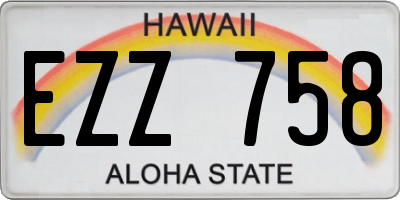 HI license plate EZZ758