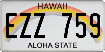 HI license plate EZZ759
