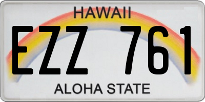 HI license plate EZZ761