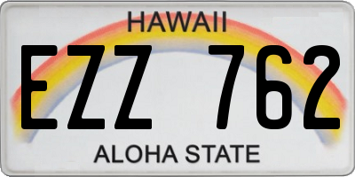 HI license plate EZZ762