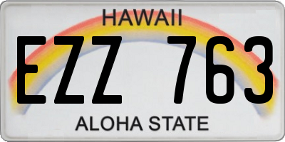 HI license plate EZZ763