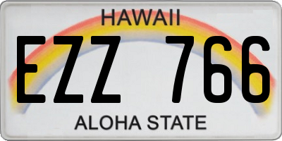 HI license plate EZZ766