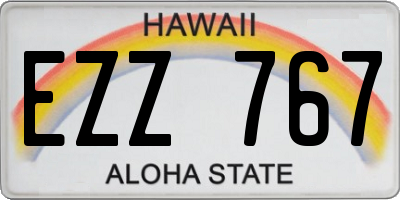 HI license plate EZZ767