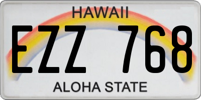 HI license plate EZZ768