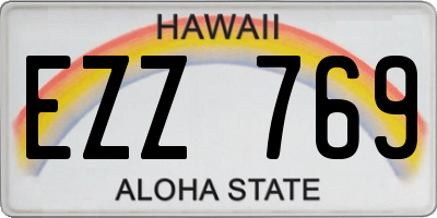 HI license plate EZZ769