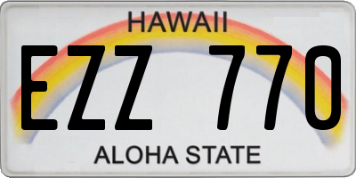HI license plate EZZ770