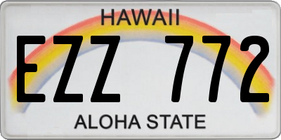 HI license plate EZZ772
