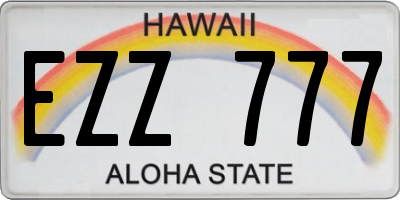 HI license plate EZZ777