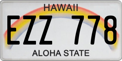HI license plate EZZ778