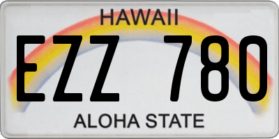 HI license plate EZZ780