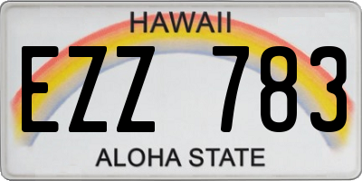 HI license plate EZZ783