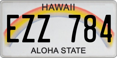 HI license plate EZZ784