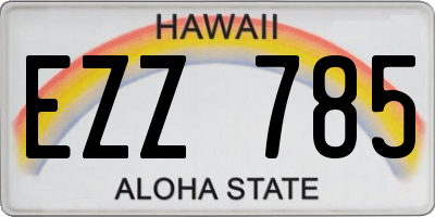 HI license plate EZZ785