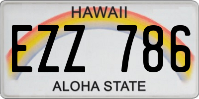 HI license plate EZZ786