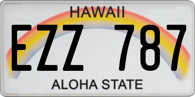 HI license plate EZZ787