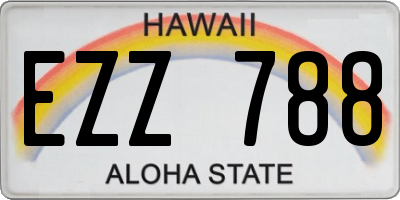 HI license plate EZZ788