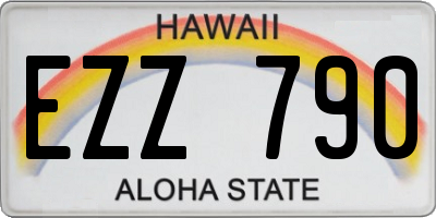 HI license plate EZZ790