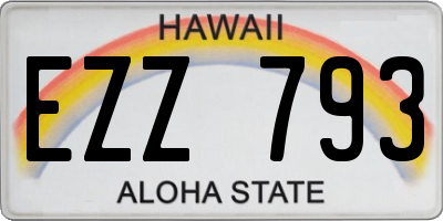 HI license plate EZZ793