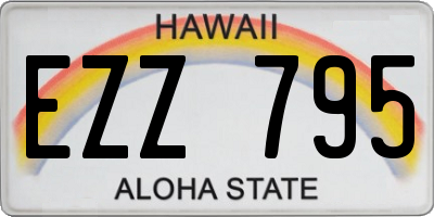 HI license plate EZZ795
