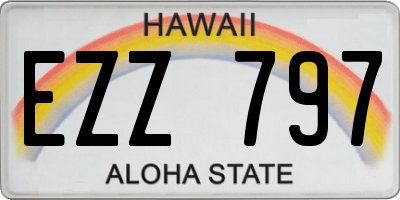 HI license plate EZZ797
