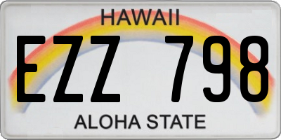 HI license plate EZZ798