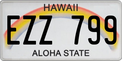 HI license plate EZZ799